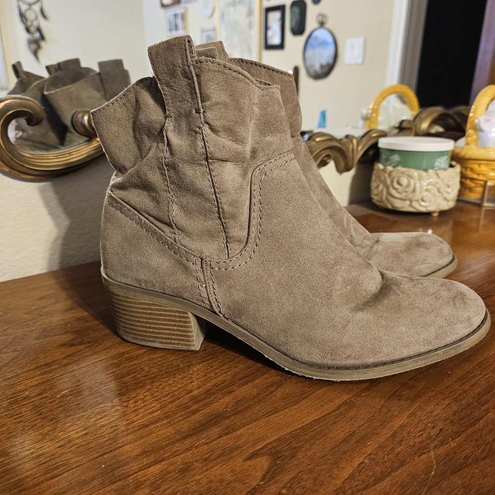 Merona Taupe Suede Ankle Boots